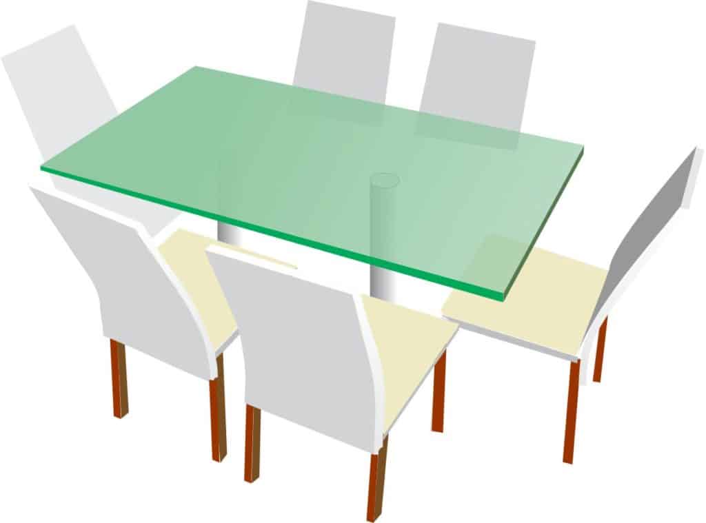 glass dining tabletop