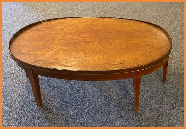 oval-shaped wooden table