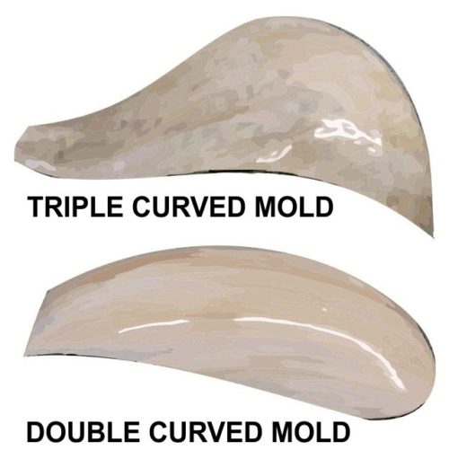Curved mold shapes for slag glass lamps