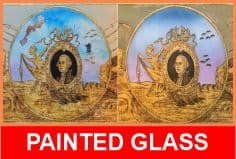 reverse painted glass
