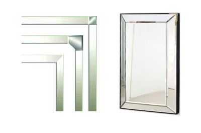 beveled mirror strips are a way to frame mirrors