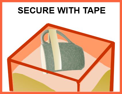 Secure handle with tape