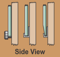 Side views of mirror clips