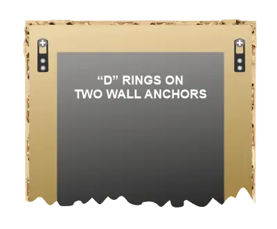 Attach mirror to the wall with D rings