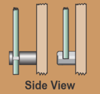 Side view of mirror standoffs