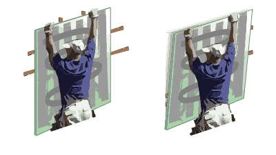 Pulling mirror away from wall