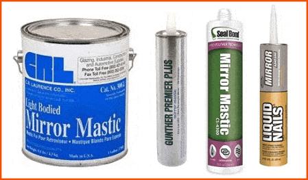 Types of mastic for attaching mirrors