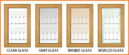 Clear, gray, bronze & beveled glass
