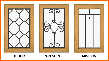 Leaded glass cabinet inserts in Tudor, nouveau & deco styles