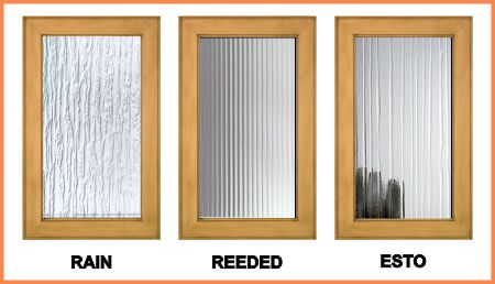 Rain, Reeded & Esto textured architectural glass