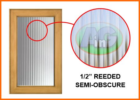 1/2" wide reeded glass