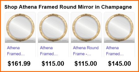 Athena mirror prices from Google search