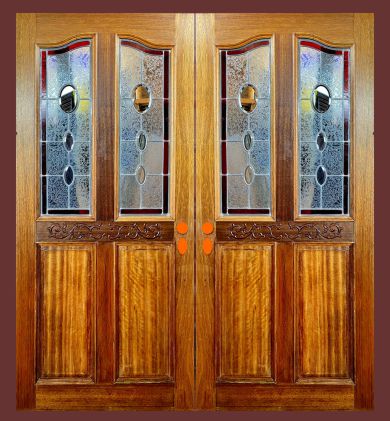 Traditional entry doors with beveled glass