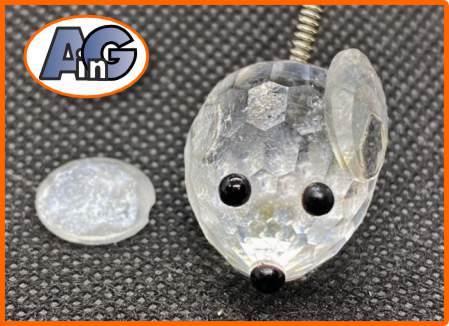 Swarovski crystal mouse with detached ear