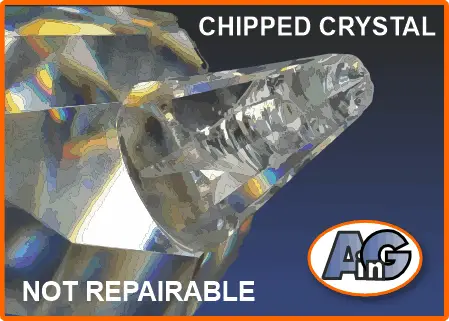 Chipped Swarovski crystal