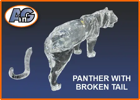 Swarovski crystal panther figurine