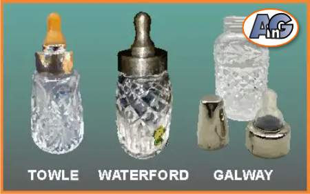 Vintage baby bottles made from leaded crystal