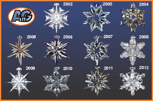 Swarovski annual ornaments 2002-2012