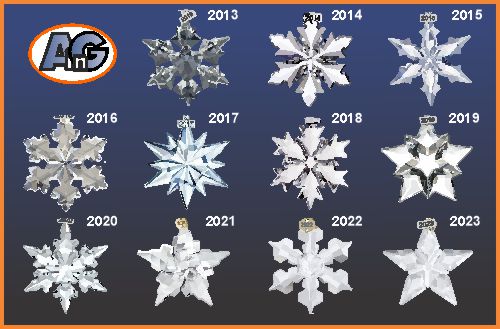 Swarovski annual ornaments from 2013 - 2023