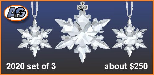 Set of 3 Swarovski annual ornaments 2020